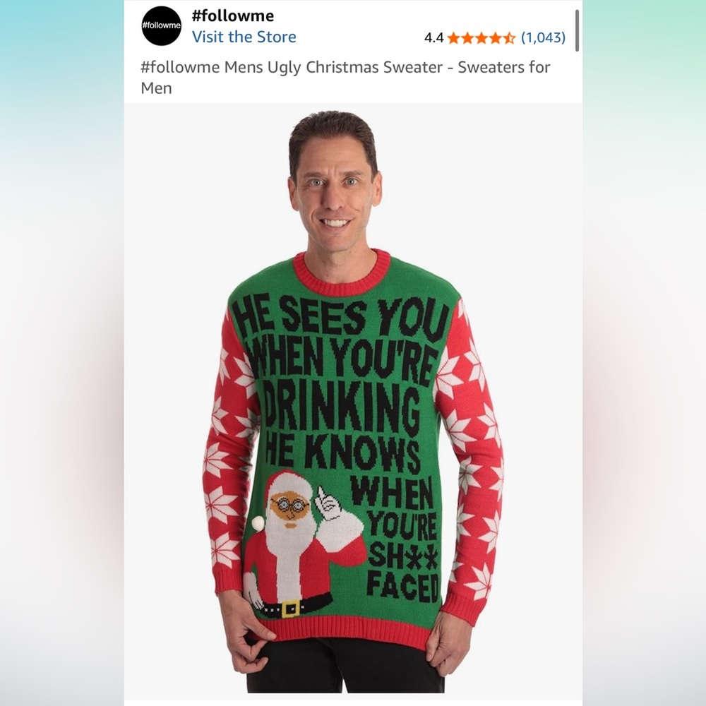 Festive Green and Red Christmas Sweater